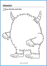 Monster Halloween Coloring Sheet