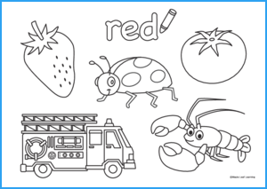 Red Coloring Worksheet | Maple Leaf Learning Library