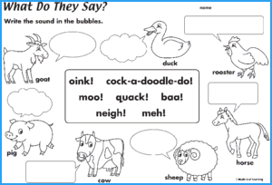 What Do They Say? Worksheet