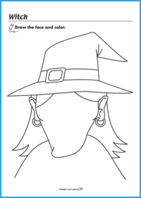 Witch Halloween Coloring Sheet